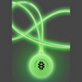 Light Up Necklace - Circle Pendant w/ Lanyard - Green